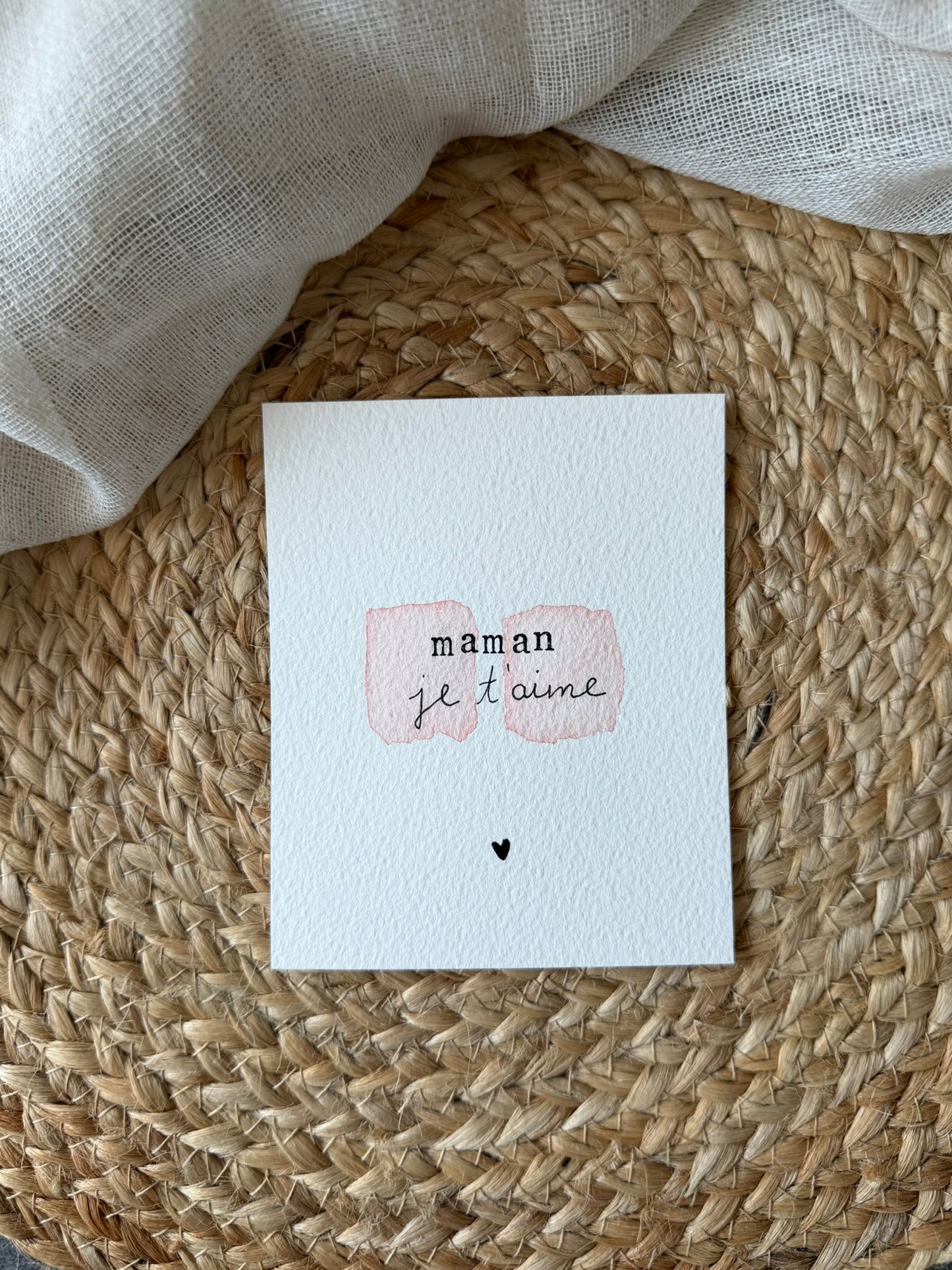 Support cannage + carte créatrice "mots nus"