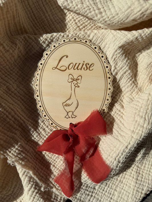 Annonce naissance vintage dentelle + oie