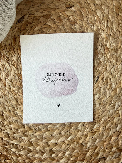 Support cannage + carte créatrice "mots nus"