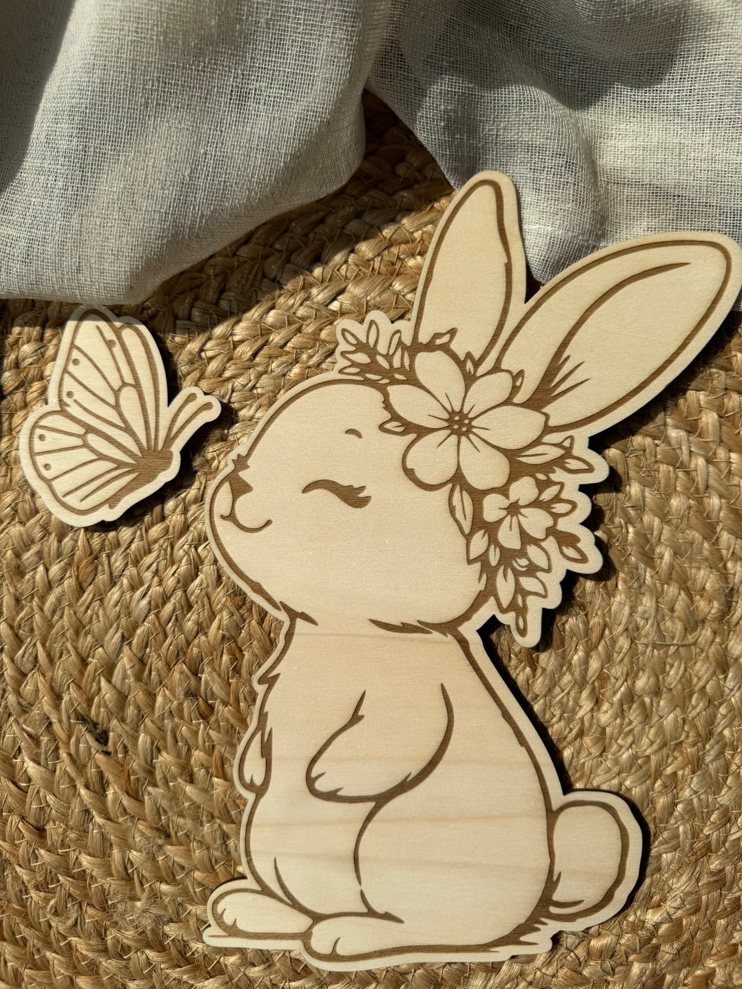 Déco murale - Lapin & papillon