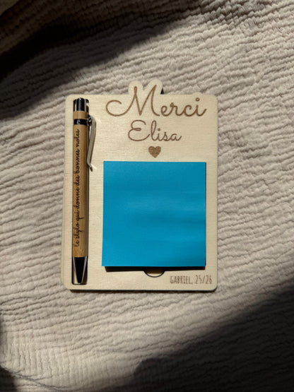 Support à post-it - Merci maîtresse